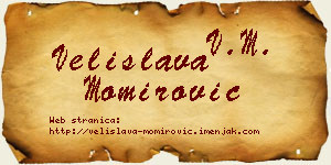 Velislava Momirović vizit kartica